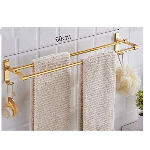 Support serviette en aluminium spatial double barre pour fixation murale pure