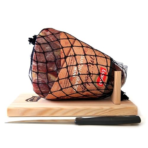 自宅で楽しめる憧れの熟成生ハム ミニ原木! スペイン産 ミニハモンセラーノ 台 ナイフ 3点セット【冷蔵/冷凍可】 ギフト ミニハモン