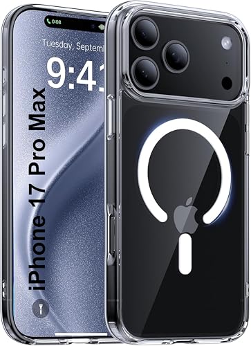 Image of SBMS Ultra-Hybrid Crystal Clear Back Case Cover for Apple iPhone 17 Pro Max | Shockproof Design | Hard Back Cover for iPhone 17 Pro Max (PC & TPU, Magsafe Compatible, Clear)