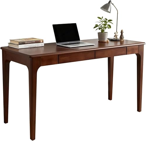 Solid Wooden Desk with Drawers, Small Writing Desk with Drawers