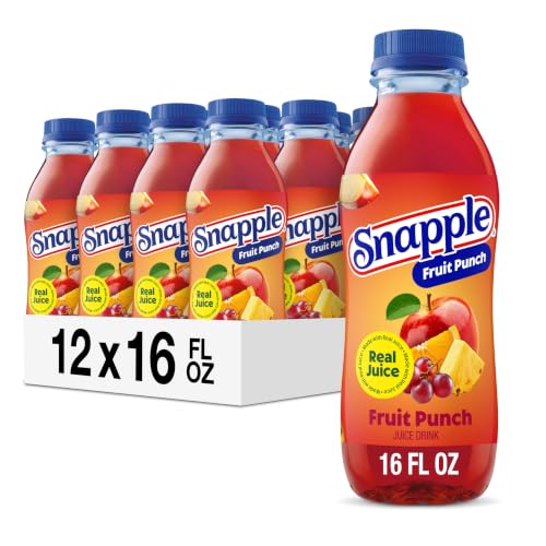 Image of Snapple Fruit Punch Juice Drink, 16 fl oz recycled plastic bottle, Pack of 12