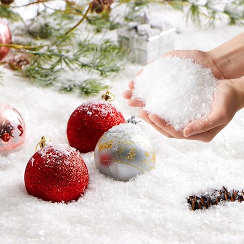 JOYIN 12oz Fake Snow Decoration Xmas Artificial Snow, 320g Plastic Fake Snowflakes for Christmas Tree Decoration Holiday Decor and Winter Displays by JOYIN - Used condition - US$7.08