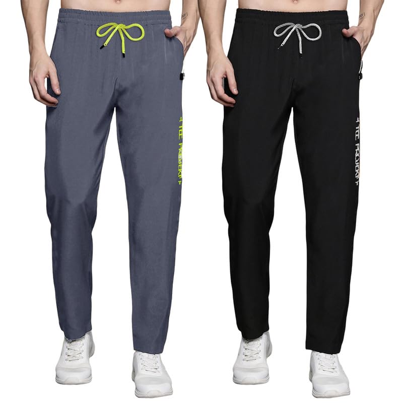 Image of Pinkmint Track Pant for Men ll Soild Track Pant ll Stretchable Regular Fit ll Yoga Wear ll Active wear (Pack of 2)