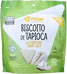 Snacks de Tapioca com cobertura de Coco sem Glúten sem Lactose Alimento Vegano Fhom 60g