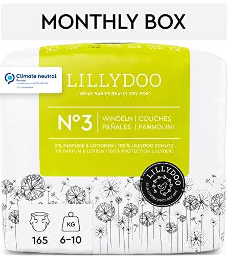 Pañales LILLYDOO, Talla 3 (6-10 kg), 165 pañales, PACK AHORRO