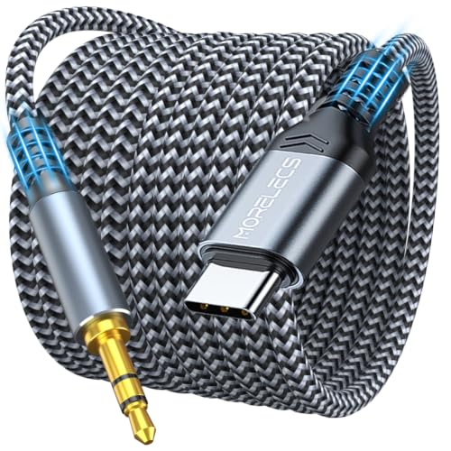 MORELECS Aux to USB C 3.3ft Aux Cord to USB C Compatible with iPhone 15/16/17 Galaxy S24/S23 iPad Pro Pixel - Type C to 3.5mm Cord for Car Headphones Speakers