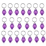 20 Pack Mini UV LED Keychain Flashlight, 395nm UV Light, Black, Key Ring Light Torch ()