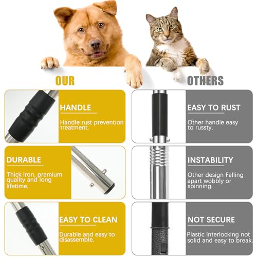 3 Pcs Pooper Scooper Metal Tray Rake and Spade Set with Long Handle Sturdy Dog Pooper Scooper Multifunctional Poop Scoop for Pet Waste Removal on Grass Dirt and Gravel  Cucciolini Doodles 3 pcs pooper scooper metal tray rake and spade set with long handle sturdy dog pooper scooper multifunctional poop scoop for pet waste removal on grass dirt and gravel   cucciolini doodles