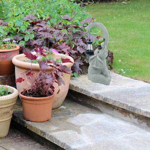 Statues de jardin éléphant avec éclairage LED solaire - 3