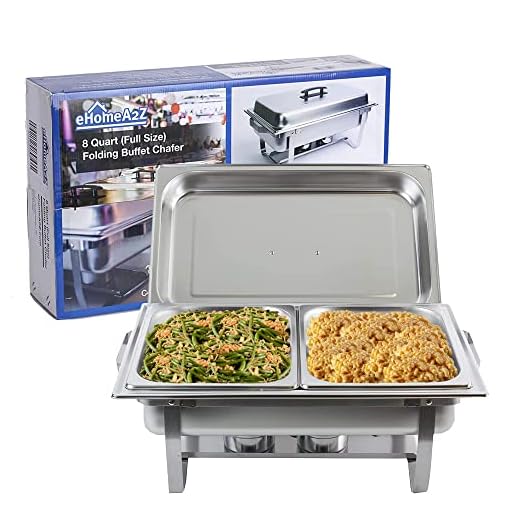 Chafing Dish Buffet Set Chafers 8QT Buffet Servers And Warmers, Chaffing Servers With Covers, Catering, Chafer, Folding Stand, Food Warmer For Parties Buffets