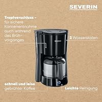 SEVERIN Kaffeemaschine "Type" mit Thermokanne, aromatischer, schneller und leise gebrühter Kaffee mit dem Kaffeebereiter für bis zu 10 Tassen, Filterkaffeemaschine, schwarz, KA 4835 – Ansicht 4