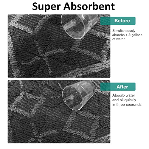 Egobuy 47X19 Inch/31X19 Inch Kitchen Mat Rugs Made Of Polypropylene 2 Pack Soft Kitchen Rug Set Specialized In Anti Slippery & Machine Washable For Home Kitchen, Grey #TOP2