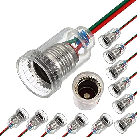 RUNCCI-YUN 15pcs E10 lámparas base con cable Socket Cover