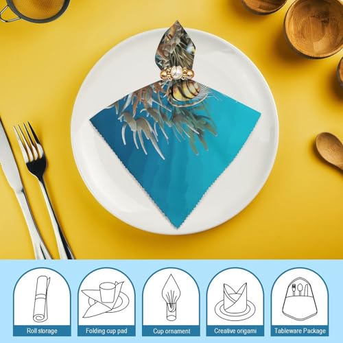 Servilletas de Tela 3D Peces Océano 2 Pcs Lavables miniatura 7
