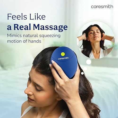 Image of Caresmith Revive Scalp Massager | 96 Silicon Kneading Points with Detachable Heads | Scalp & Head Massager for Hair Growth | Stress Relief (Blue)