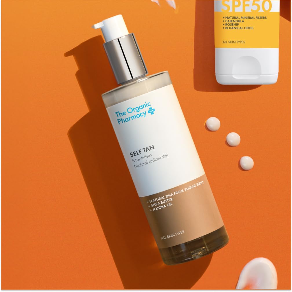 The Organic Pharmacy Self Tan Lotion, Plant-Based DHA, Moisturizing with Shea Butter and Jojoba Oil, 100ml