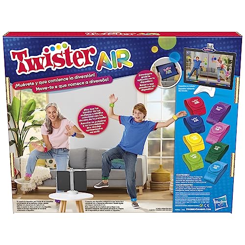 Hasbro Gaming Twister Air-Spiel, Twister Air-Spiel mit RA-App, verbindet Sich mit intelligenten Geräten, aktive Partyspiele, Alter: ab 8 Jahren