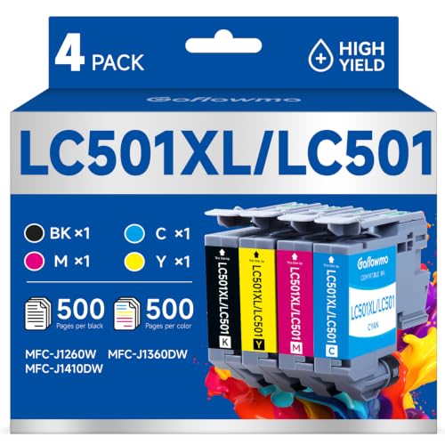 Image of LC501XL LC501 Ink Cartridges Compatible for Brother MFC-J1360DW Printer 4PK