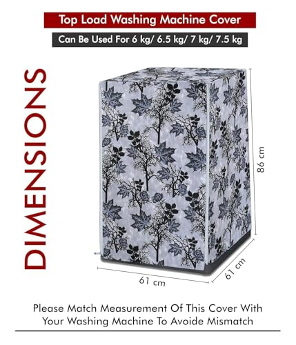 Image of Woah Dust-Proof Top Loading Fully Automatic Washing Machine Cover for LG 6 kg, 6.2 kg, 6.5 kg, 7 kg, 7.2 kg, 7.5 kg, Polyester, Grey