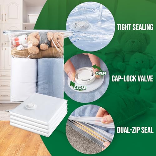 Image of TAILI 6 Pack Vacuum Storage Bags, Jumbo Size (31x40 inch), Cream