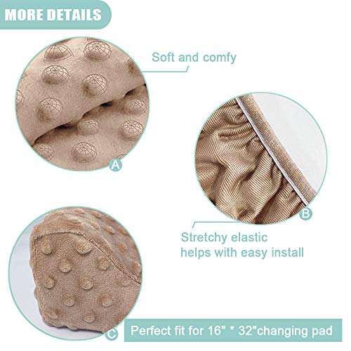 Owlowla Changing Pad Cover, Soft Minky Dots Changing Table Sheets For Baby Boy And Girl(Khaki) #TOP2