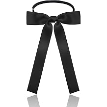 Luckyvestir Western Bow Ties for Men Women, Black/Red Colonel Satin Ribbon String Bow Tie for Costume Uniform