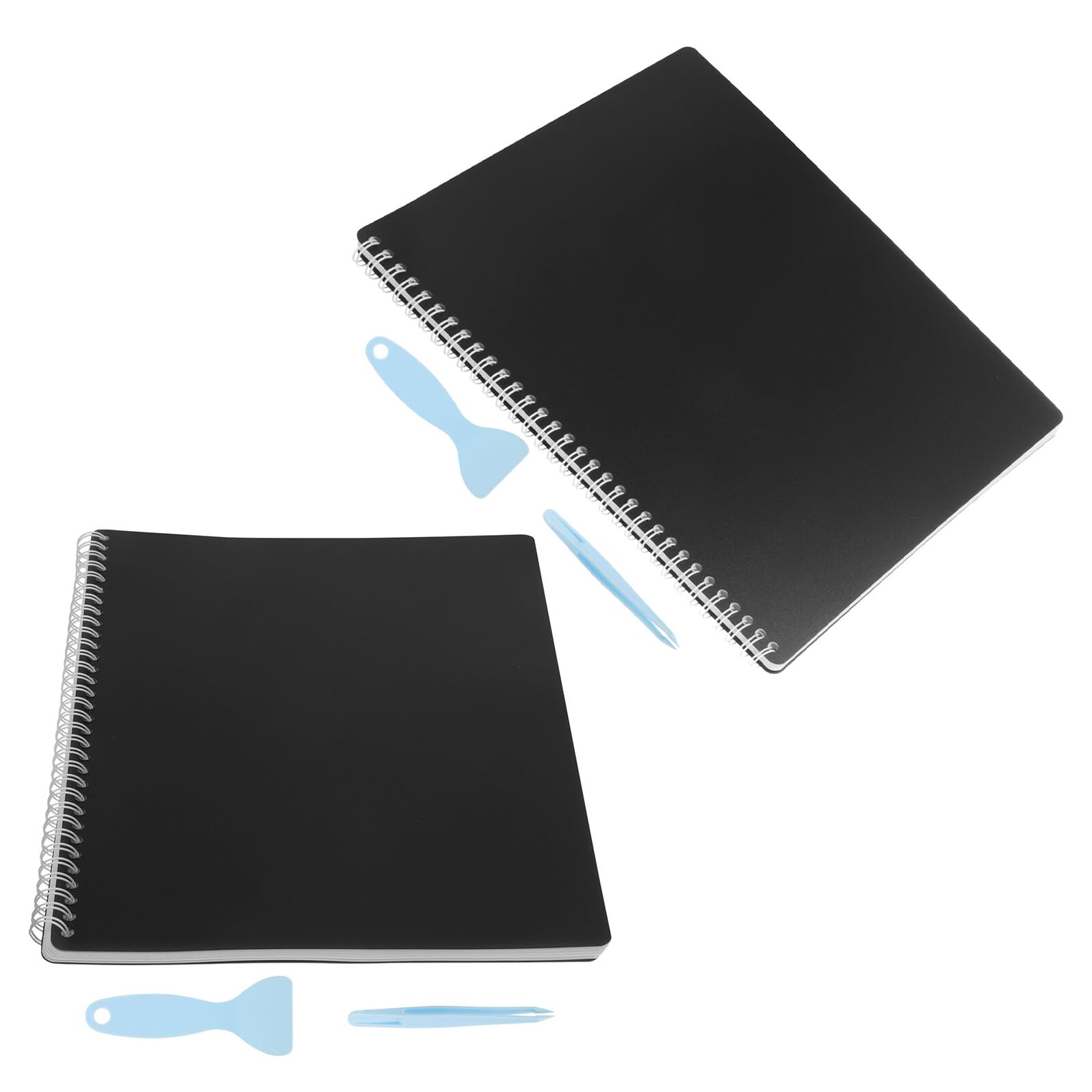 Classeur de Collection D’autocollants Réutilisable Noir, Lot de 2 Set