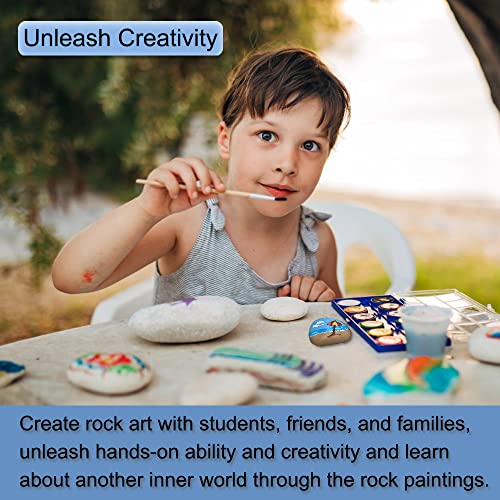 image for DECORKEY 24PCS River Rocks for Painting, Summer Decorations Garden Dec