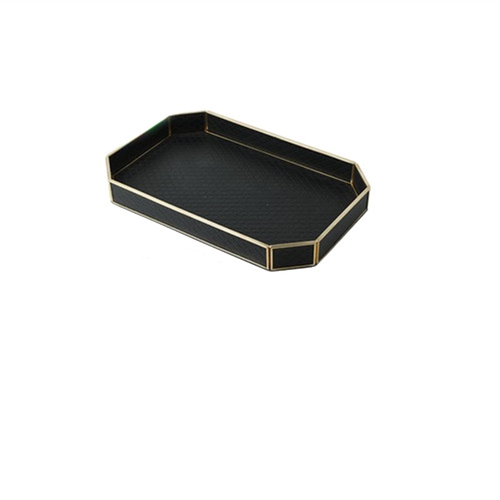 Bandejas Moderna bandeja de almacenamiento de cuero octagonal Cosméticos rectangulares Cosméticos de la joyería de la exhibición de la bandeja de la mesa de la mesa de la sala de estar decoración de l