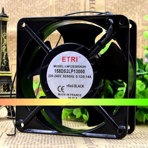DJHAQDM Compatible para ETRI LW12038SA2H 158DS2LP13000 220-240V 0.12/0.14A 12cm 12038 2-Wire Ventilador refrigeración