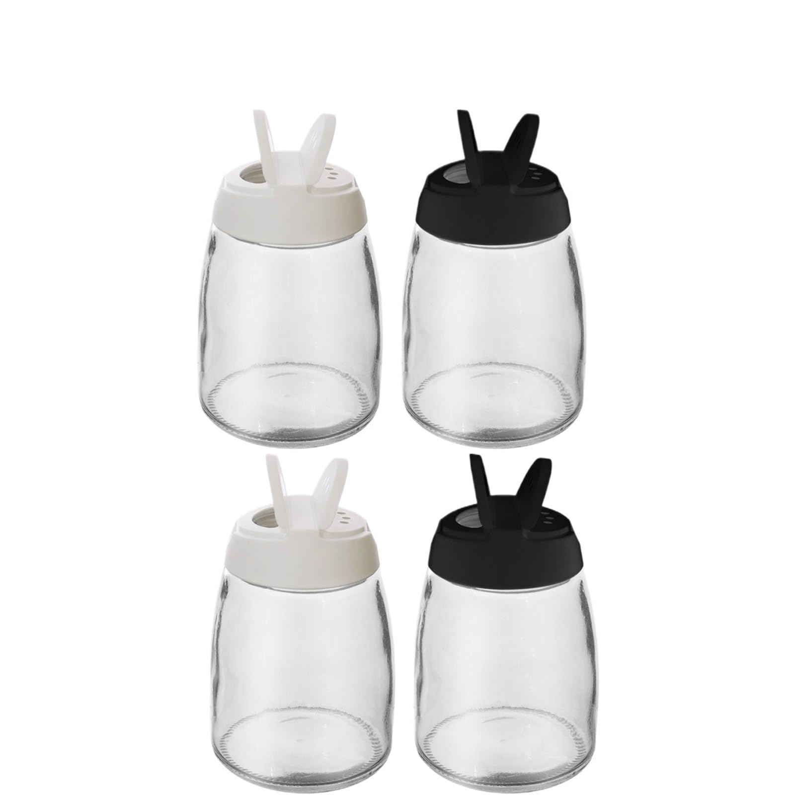 WSQHAO 4Pcs Glass Seasoning Bottle With Shaker Lids for Condiment