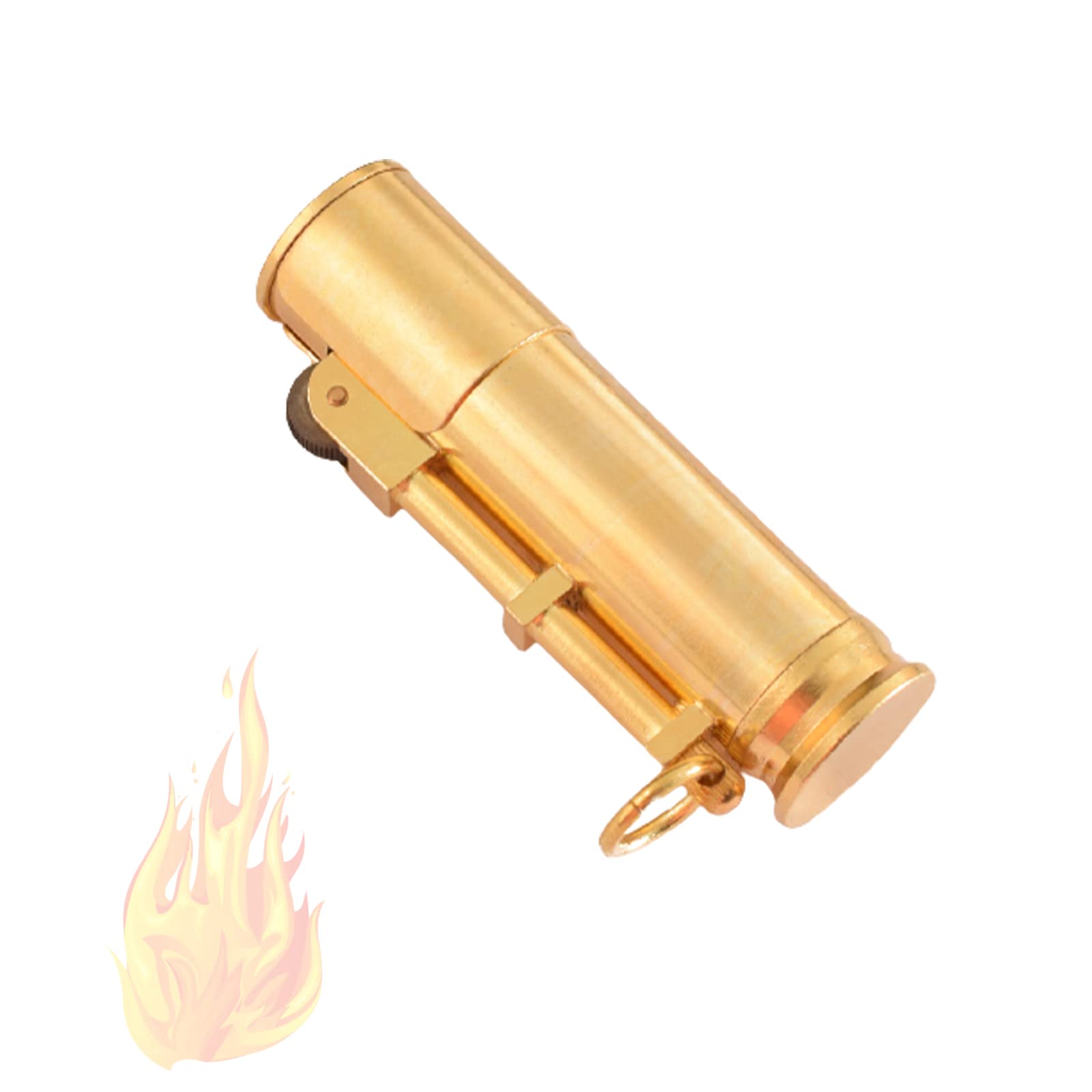Briquets Au Kérosène Vintage Flamme Rétro Meule en Métal Essence Cigarette en Forme de Coquille de Balle Briquets Cool Gadgets Créatifs avec Boîte-Cadeau