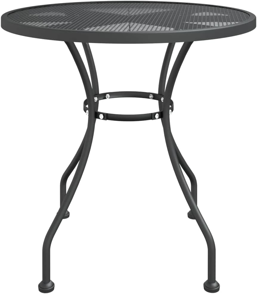 Patio Table,Leisure Table,Reading Table,Dining Tables,Snack Tables,Display Tables,Party Tables,Garden Tables,Game Tables,for Camping,Picnic,Party,Lawn, Ø31.5"x28.3" Expanded Metal Mesh Anthracite