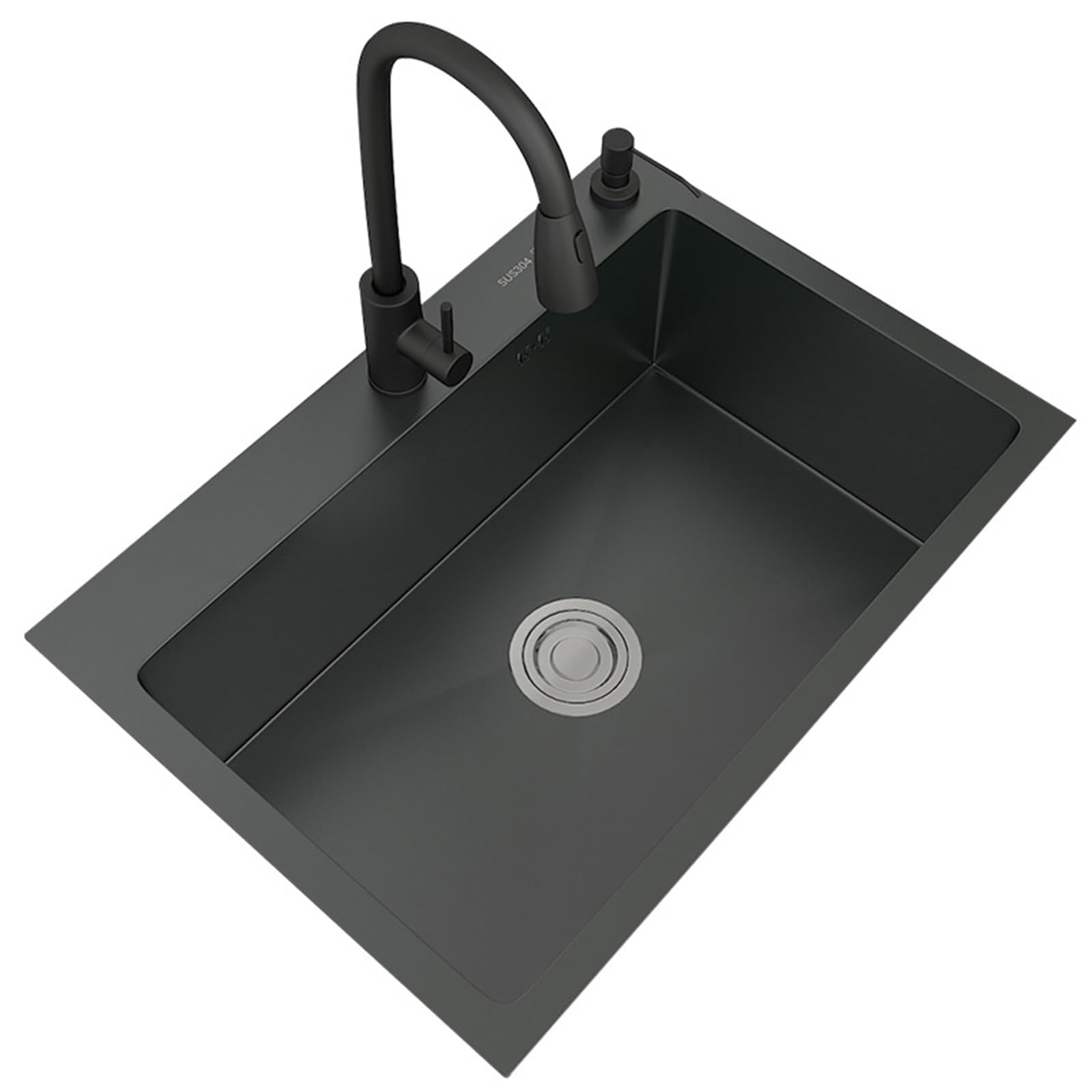 LMYSXAOZ Stainless Steel Kitchen Sink 650x450mm with Strainer & Waste Overflow KitIdeal for Flushmount Undermount Topmount Installations