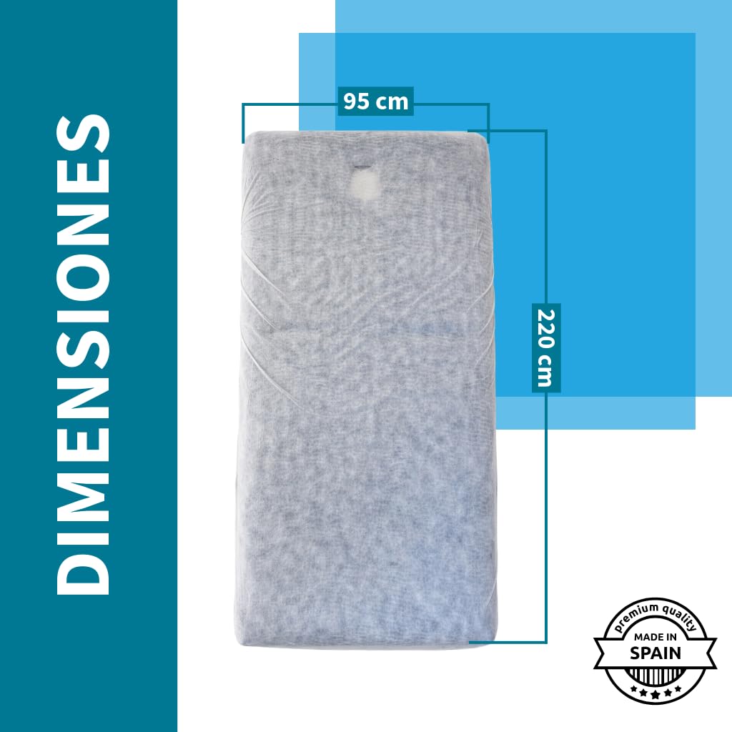 Sábana Desechable SMS Ajustable 95x220 cm | Pack de sábanas desechables para camilla (10 unidades)