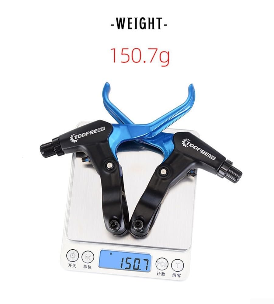 1 Pair Mountain Brake Lever,Aluminum Alloy Light Brake Lever,Bicycle V-shaped Brake Handlebar,Brake Handle Bicycle Riding(gold)