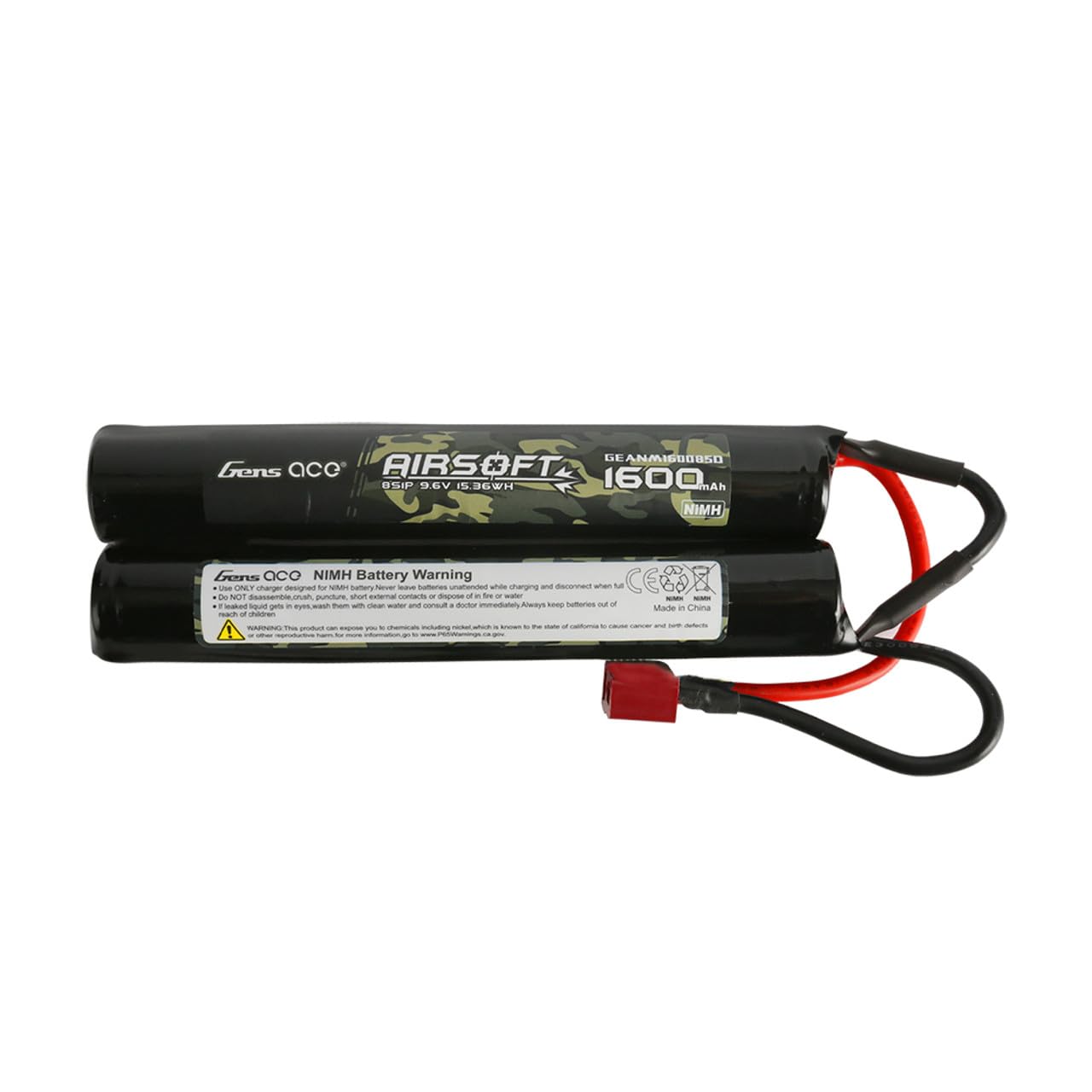 Amazon.com: Gens ace 1600mAh 9.6V 8S1P Airsoft Nunchuck-Style NIMH