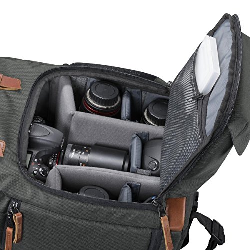 Fotorucksack Mantona Luis Retro mit Echtleder-Details