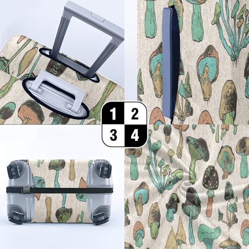 Travel Luggage Cover Suitcase Protector Scratch-Resistant Fit, Not Included Suitcase Mushrooms L4