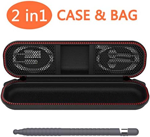 silicone maid LLC Compatible Apple Pencil Case, Carrying Bag, (All in One) Nib Cap Anti-Lost Integrated Protective Silicone Sleeve Pen Accessories Compatible iPad Pro 9.7/10.5/12.9 inch (Dark Gray)