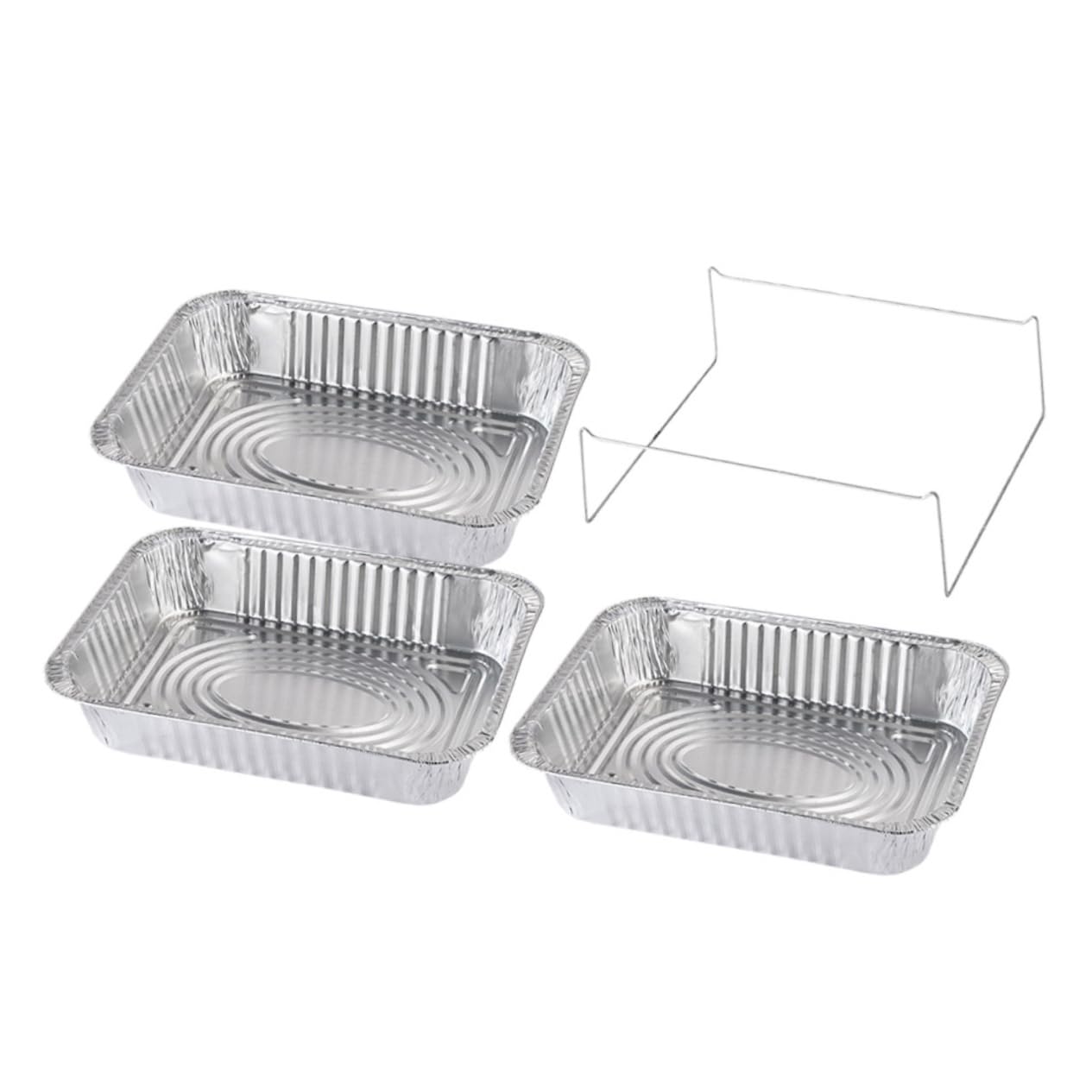 FUNOMOCYA 4pcs Aluminum Foil Bbq Drip Pans Barbecue Pan Set with Lid Grill Trays for Outdoor Cooking Takeaway Box for Side Dishes