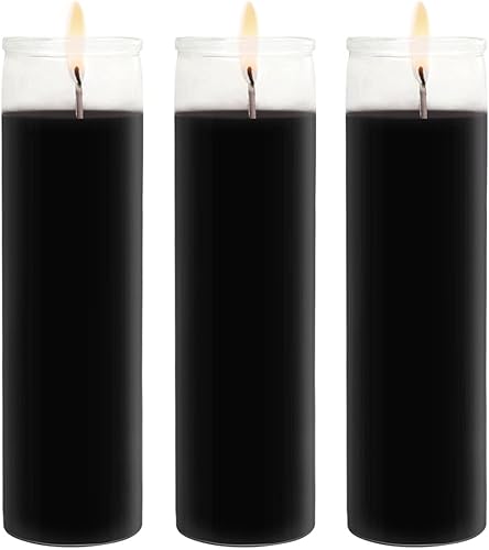 JHENG Vela de cristal de oración devocional de 7 días sin perfume, velas de cera prémium de 2 x 8 pulgadas, ideal para santuario, vigilias,