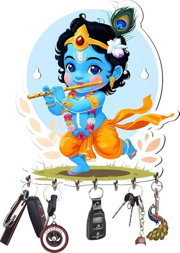 Image of Webelkart Premium Cute Krishna Key Holder for Home /Office Decor /Key Hanger for Wall Decor,Decorative Item for Home (Baby Krishna)