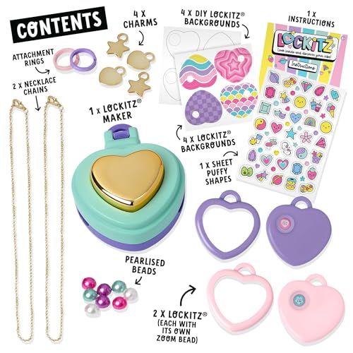 John Adams Lockitz Besties Necklace Kit: Arts and Crafts Fashion Jewellery Maker, Create 2 Cute Besties Necklaces, Includes Secret Zoom Beads with Hidden Messages to find Inside, for Kids 6+ - Image 2