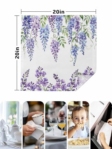 Servilletas de tela pack 6 floral violeta 20x20 in miniatura 5