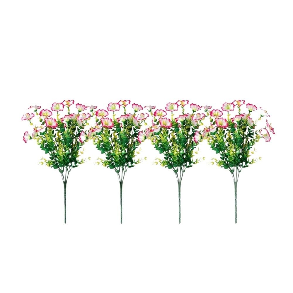 LIANXIBAG 4PCS Artificial Morning Glory Flowers Outdoor Decoration Plants For Porch Farmhouse Garden Home Yard(Pink)
