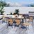 Pamapic 8-Piece Patio Dining Set?Outdoor Aluminum Furniture Set with Plastic-Wood Table Top,Outdoor Furniture Set with 6 Outdoor Stackable Chairs for Patio Garden Poolside (Teak)