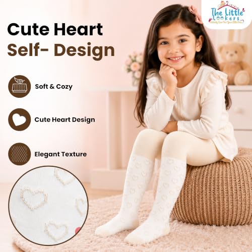 Image of THE LITTLE LOOKERS Baby Tights Thick Toddler Baby Girl Seamless Knit Leggings Thick Solid Cotton Stockings Footed Pants Pantyhose for Years Baby