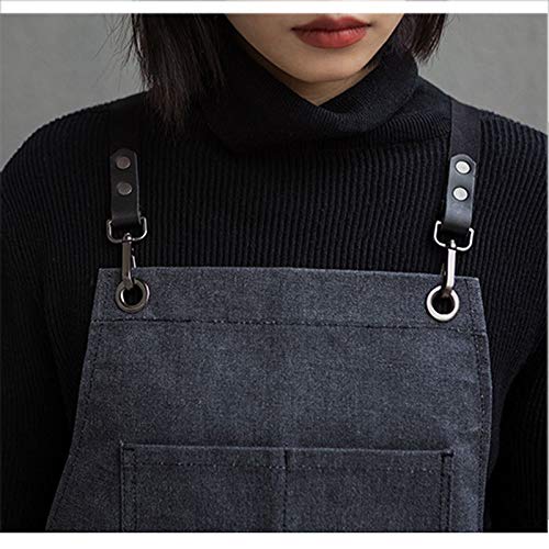 Delantales De Cocina Delantal Cocina Slits Peluquero Dinero Restaurante Barista Delantales Pintura Ropa De Trabajo For Hombres Y Mujeres (Color : Lether Belt)