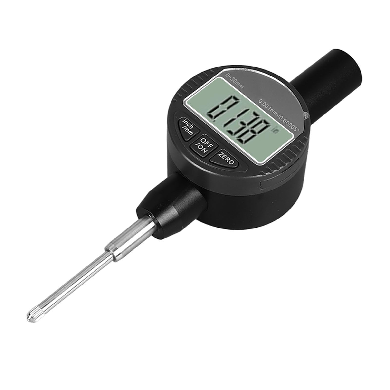 Indicador de cuadrante digital, herramienta de medición, resolución de 0,001 mm, rango de 0 a 30 mm, sonda de aleación de aluminio con pantalla digital, para mecánico industrial y